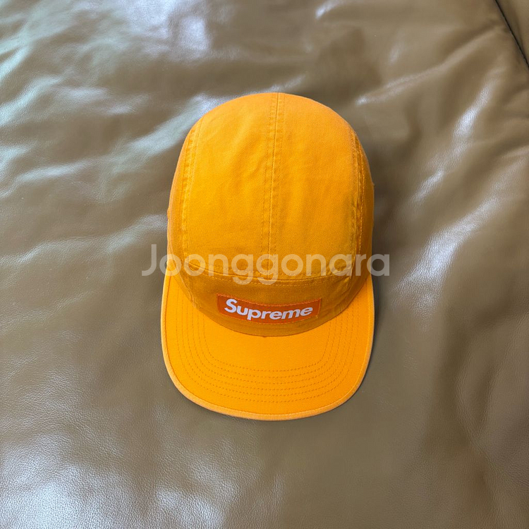 슈프림 오렌지 캠프캡 모자 (Washed Orange)--4