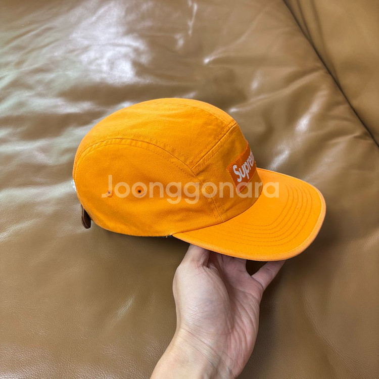 슈프림 오렌지 캠프캡 모자 (Washed Orange)--2