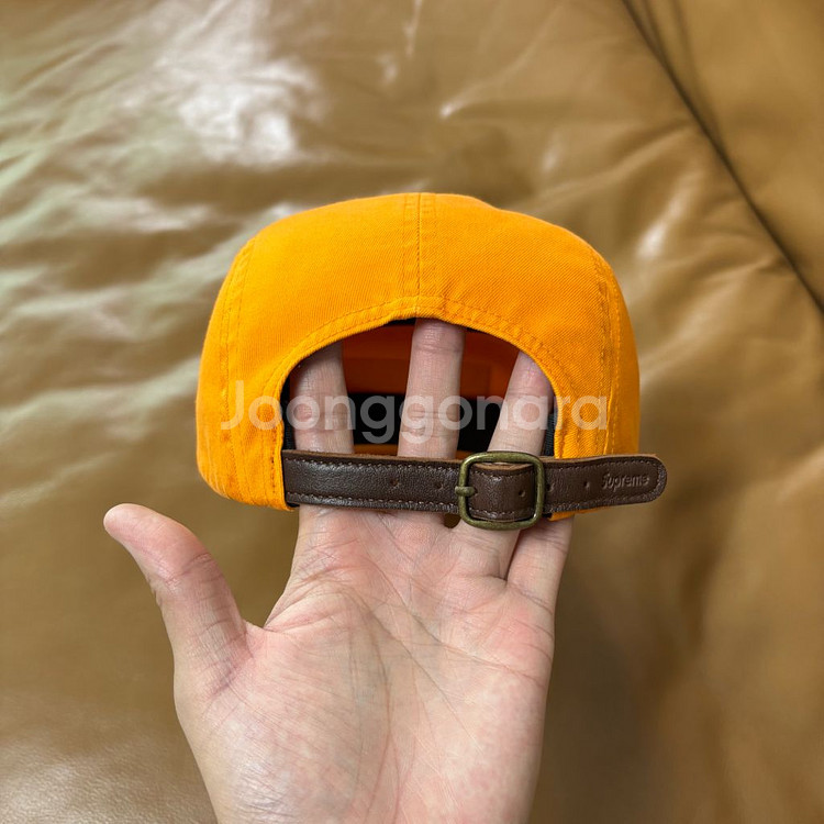 슈프림 오렌지 캠프캡 모자 (Washed Orange)--6