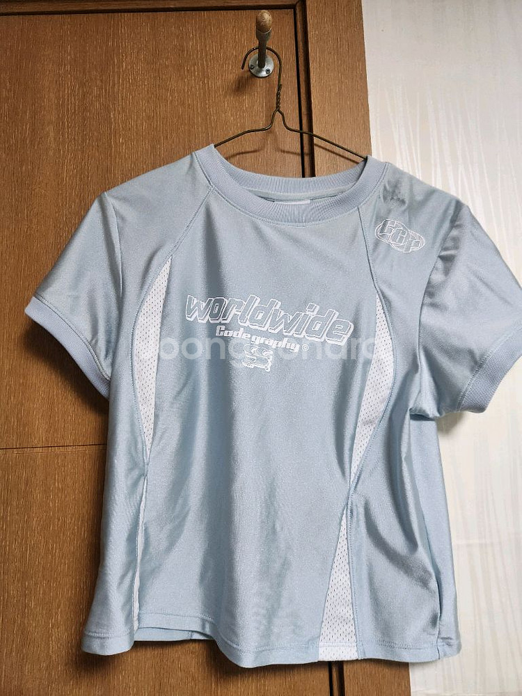 코드그라피 메쉬 배색 반팔티--1