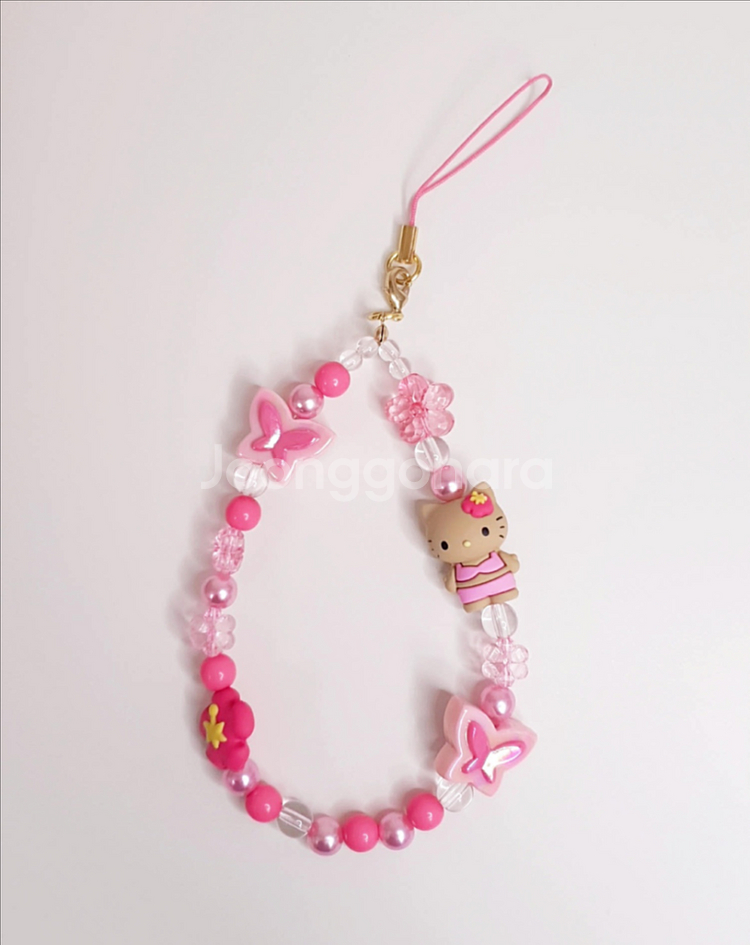 일본정품) 산리오 헬로키티 태닝키티 마스코트 스트랩--2