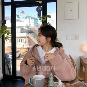 다루세상 니트후드집업 [핑크.새상품]