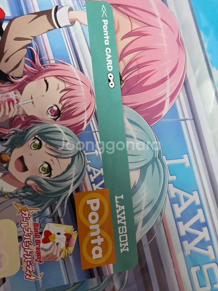 뱅드림 로손 폰타 카드+아크릴보드 히나 아야--1