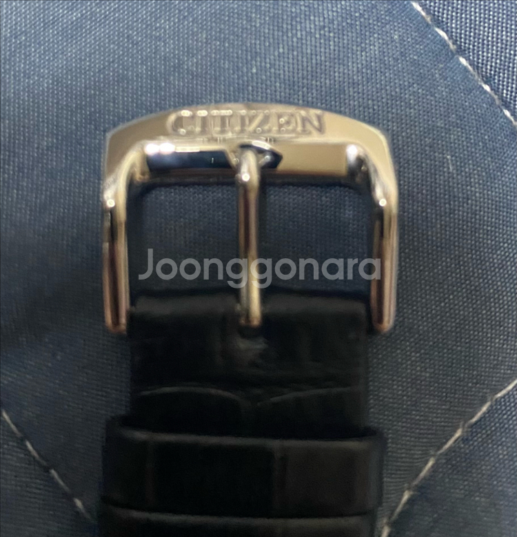 시티즌 정품 가죽 스트랩 블랙 22mm 싸게 팝니다.--2