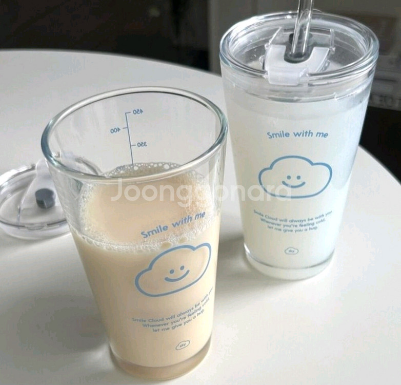택포) 스카이폴리오 유리 텀블러 구름 텀블러 473ml--0