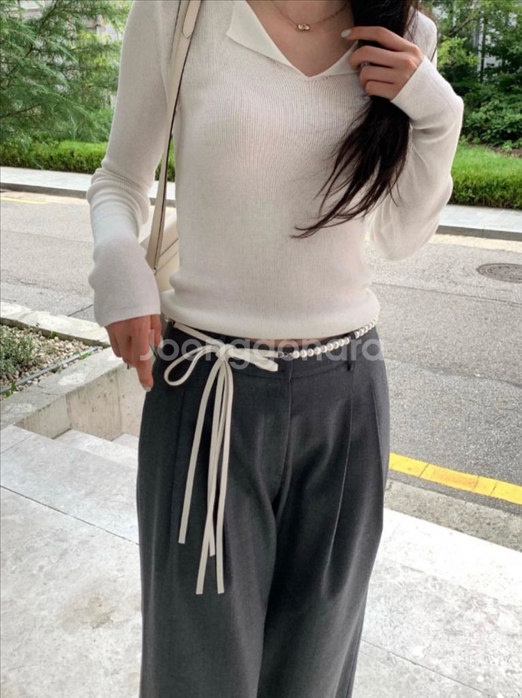 르플레인 진주벨트 화이트 M--2