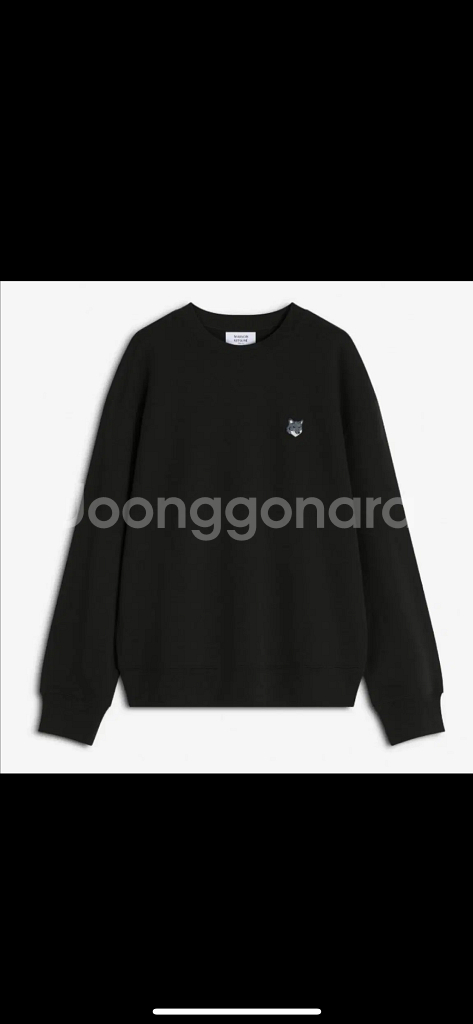 (새거) 메종키츠네 맨투맨 그레이/블랙--3