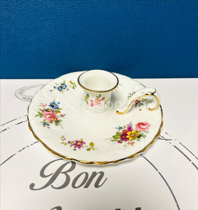 빈티지 해머슬리의 하워드 스프레이 패턴 캔들 홀더--6