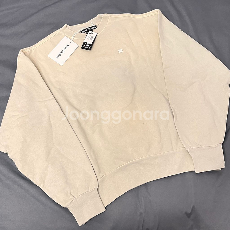 아크네 피아 오버핏 맨투맨 더스티 그린 XS M--0