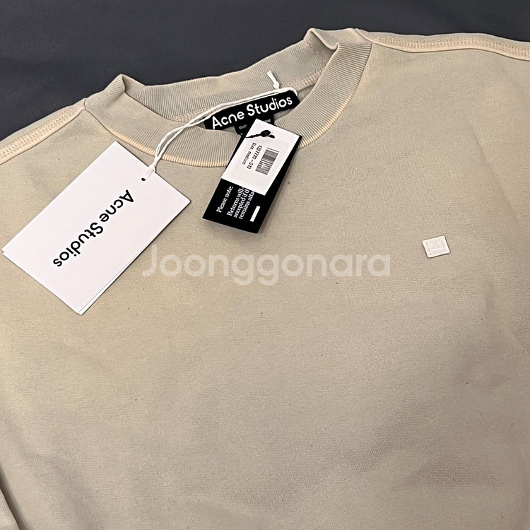 아크네 피아 오버핏 맨투맨 더스티 그린 XS M--1