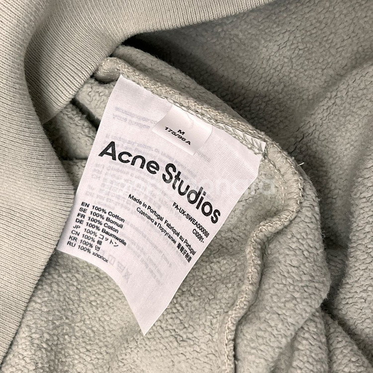 아크네 피아 오버핏 맨투맨 더스티 그린 XS M--4