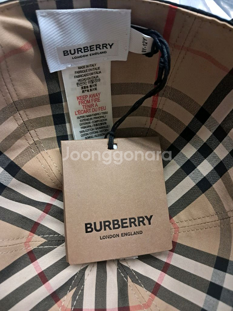 버버리 키즈 리버서블 모자 새상품--1