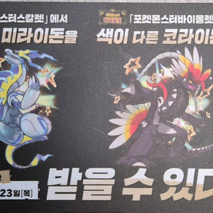 포켓몬 이로치 미라이돈/코라이돈 시리얼 코드