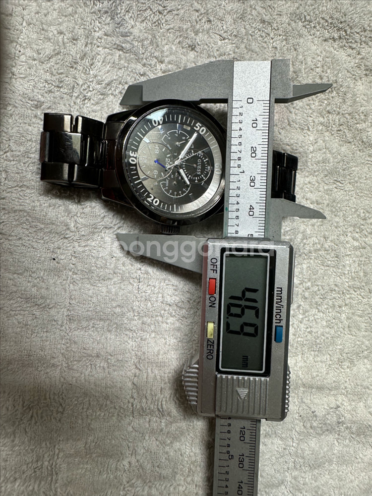 GUESS 게스 블랙 건메탈 남성용 멀티펑션 메탈시계--8
