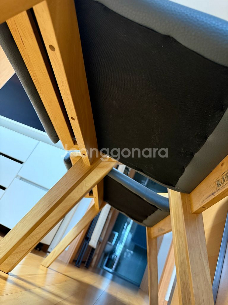 원목 가죽 거실의자 식탁의자 체어 우드 쇼파 이케아 한--6