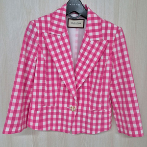 모조에스핀 핑크 체크 정장세트