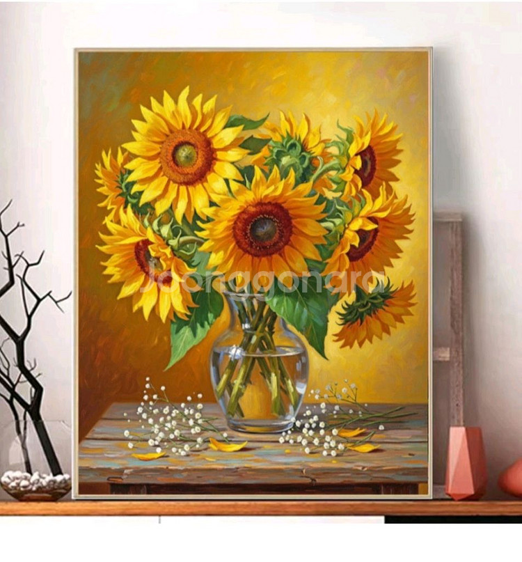 해바라기 보석십자수 주문제작해드려요--0