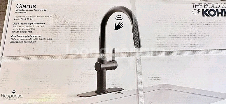 새제품 콜러 매트블랙 Kohler 터치리스 주방수전--0