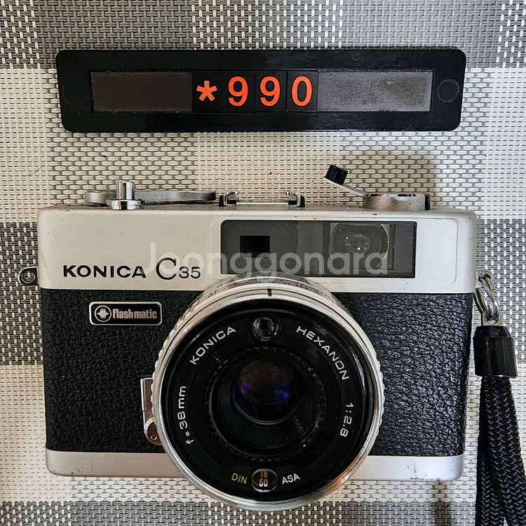 코니카 C 35 플래시매틱 필름카메라 실버바디--0
