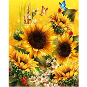 해바라기와 나비 보석십자수 주문제작해드려요