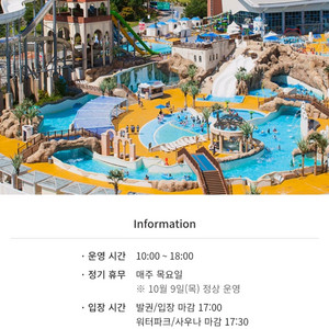 휘닉스 파크 블루캐니언 입장권 10/2~10/5