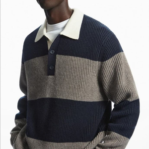 COS 코스 롱슬리브 럭비 폴로 셔츠 니트 카라티 S