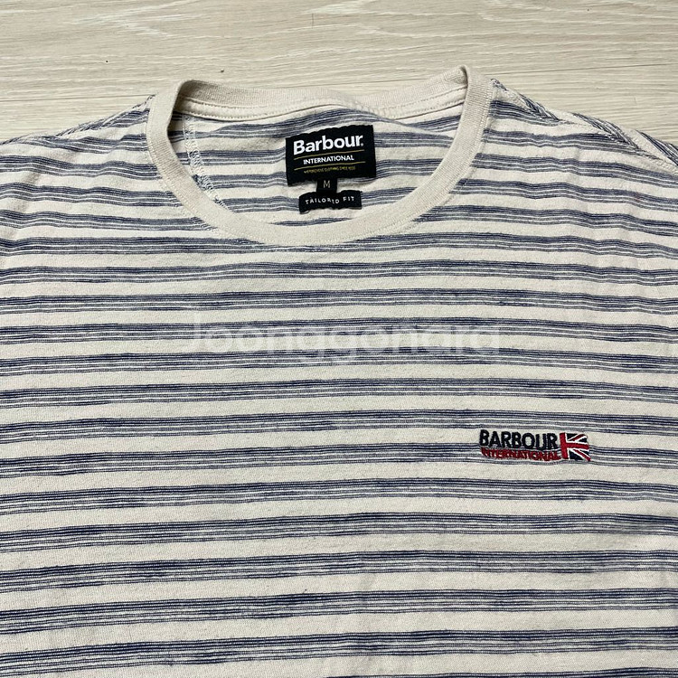 바버 인터네셔널 스트라이프 반팔 티셔츠--1