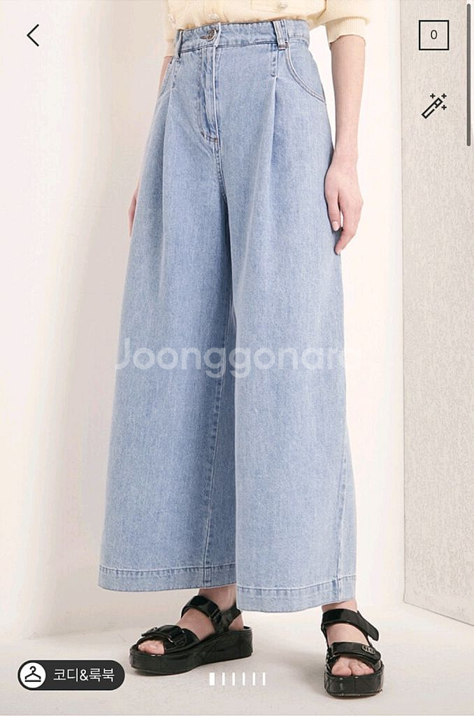 마인 원턱 와이드 데님팬츠 랑방 타임 더캐시미어 시스템--2