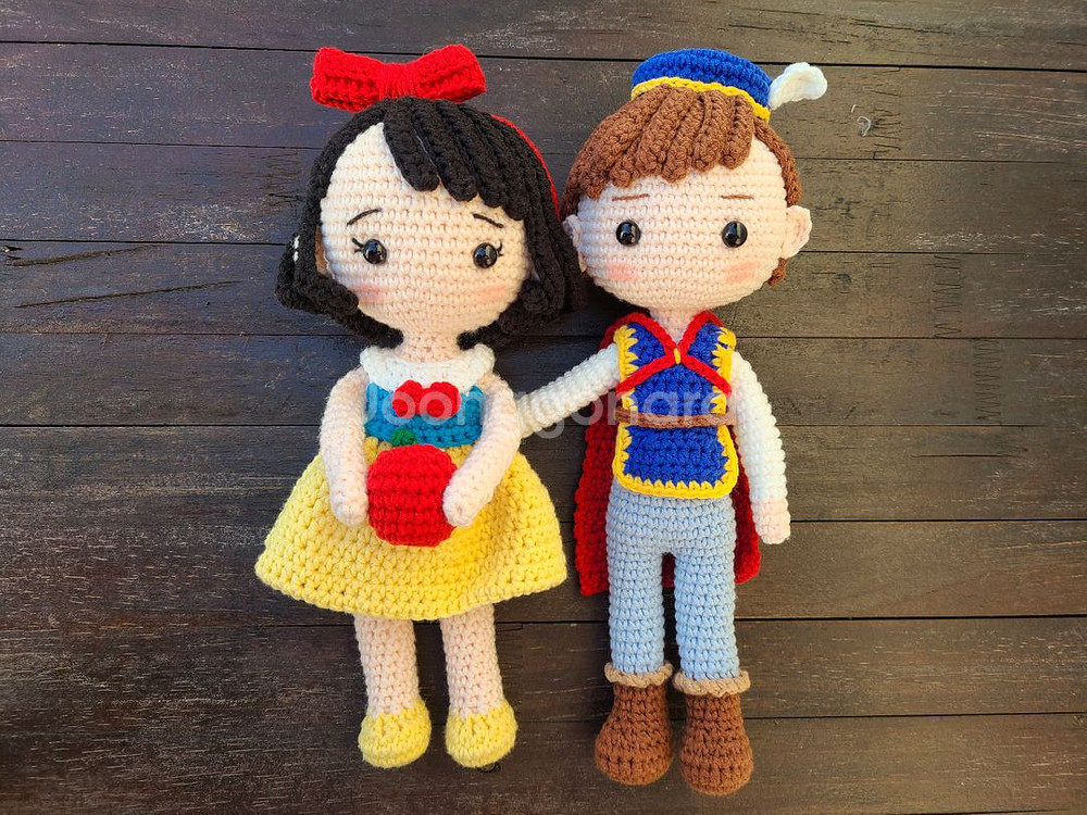 백설공주와 일곱난쟁이, 왕자 뜨개 인형 (계좌거래)--1