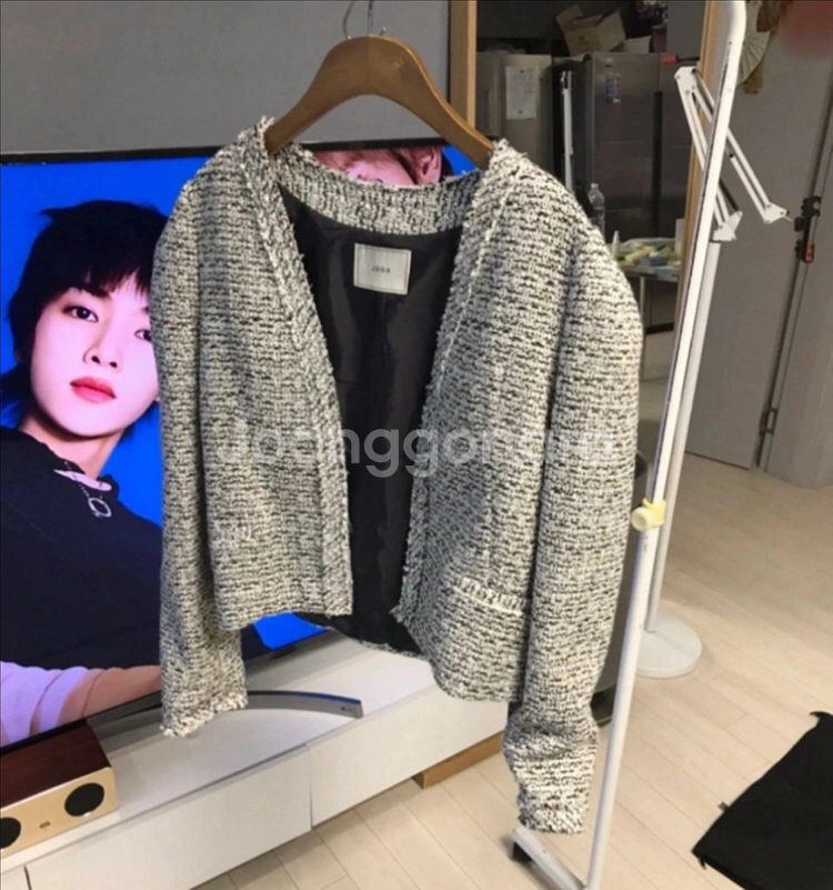 여성 트위드 보카 자켓 및 스커트 사이즈S--0