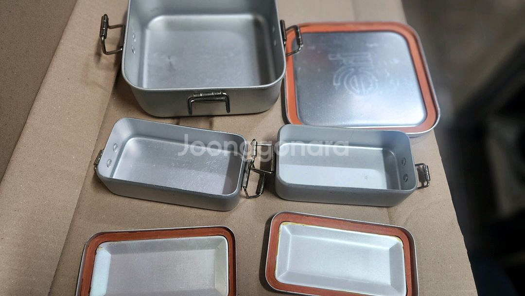 빈티지 캠핑 알루미늄 반찬통?도시락?--0