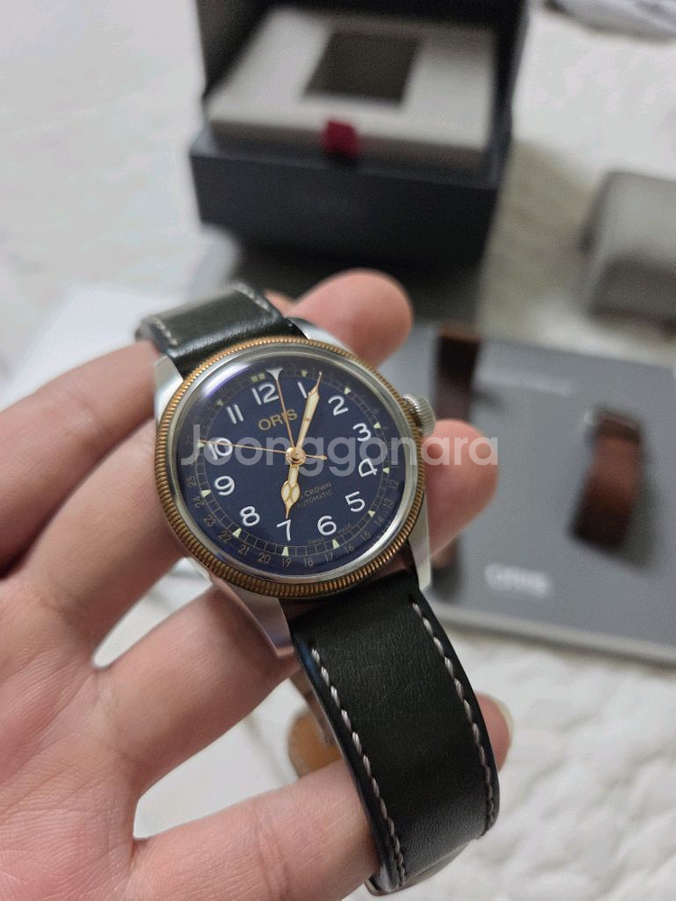 오리스 빅크라운 포인터 데이트 브론즈 청판 40mm--2