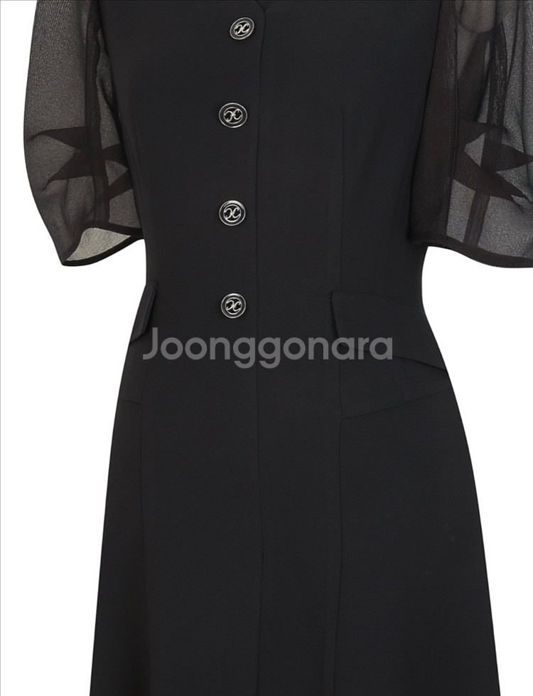 JJ지고트 딥네이비 원피스 하객룩 출근룩 상태 좋음--3