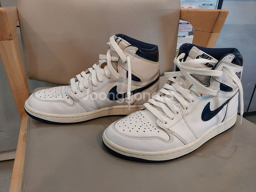 나이키 에어 조던 1 레트로 하이 OG 메탈릭 네이비--0