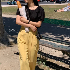 트렌디어패럴 블라우스, 썸머 핀턱 와이드 슬랙스 (숏/