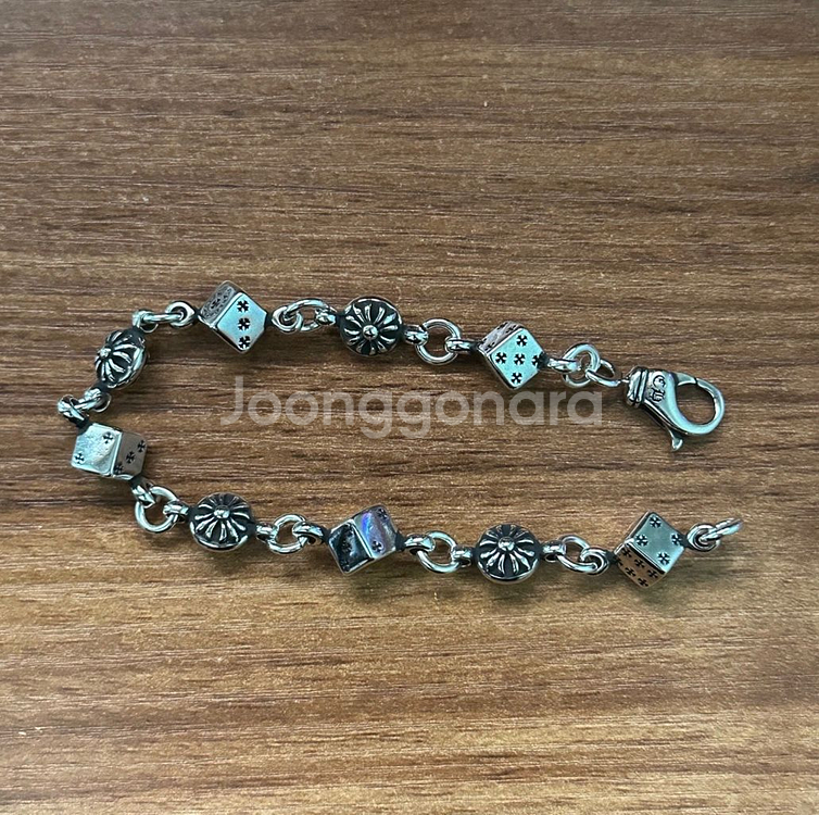 크롬하츠 다이스 크로스볼 팔찌 9링크 20.5cm--0