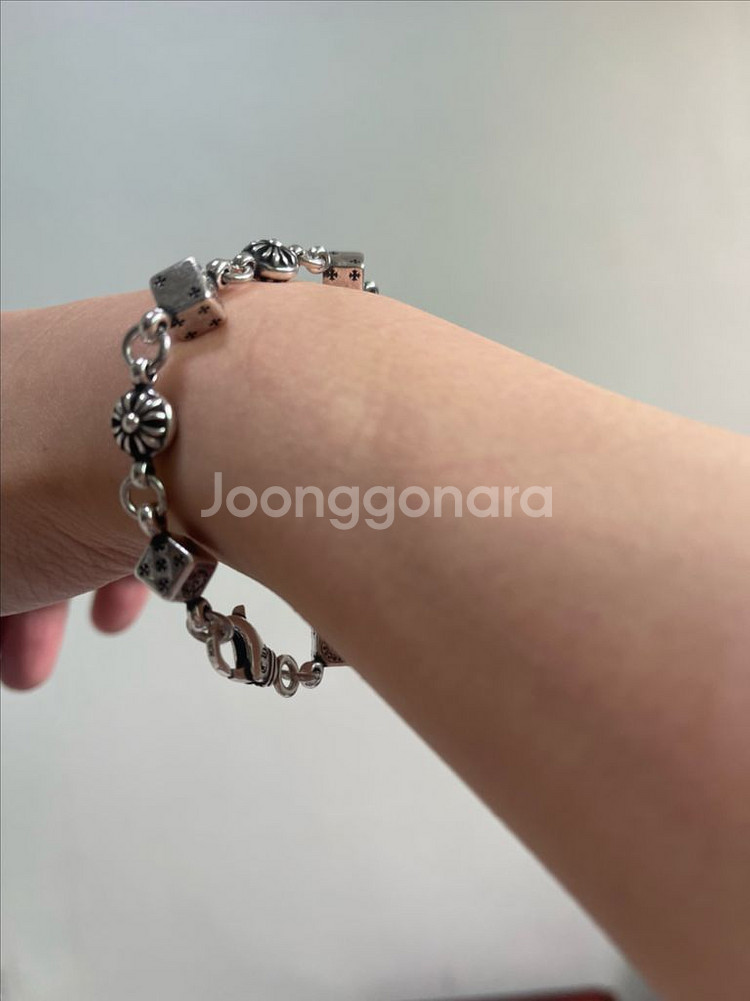 크롬하츠 다이스 크로스볼 팔찌 9링크 20.5cm--4