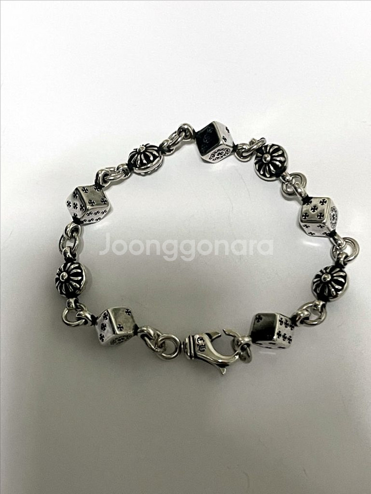 크롬하츠 다이스 크로스볼 팔찌 9링크 20.5cm--5