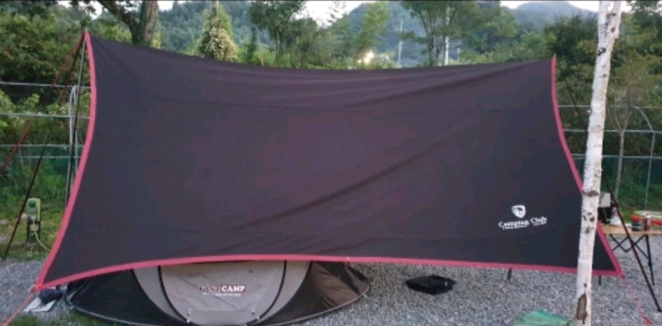 캠핑클럽 타프(국산 고급형, 미사용 폴대 포함) 이미지