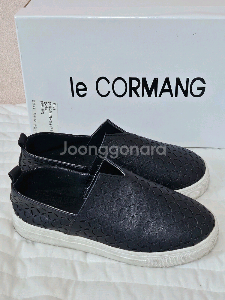 르꼬르망 블랙 펀칭 구름슬립온 180mm--2