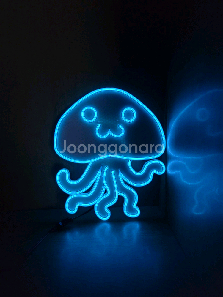 네온사인 해파리 스마일 led 램프--4