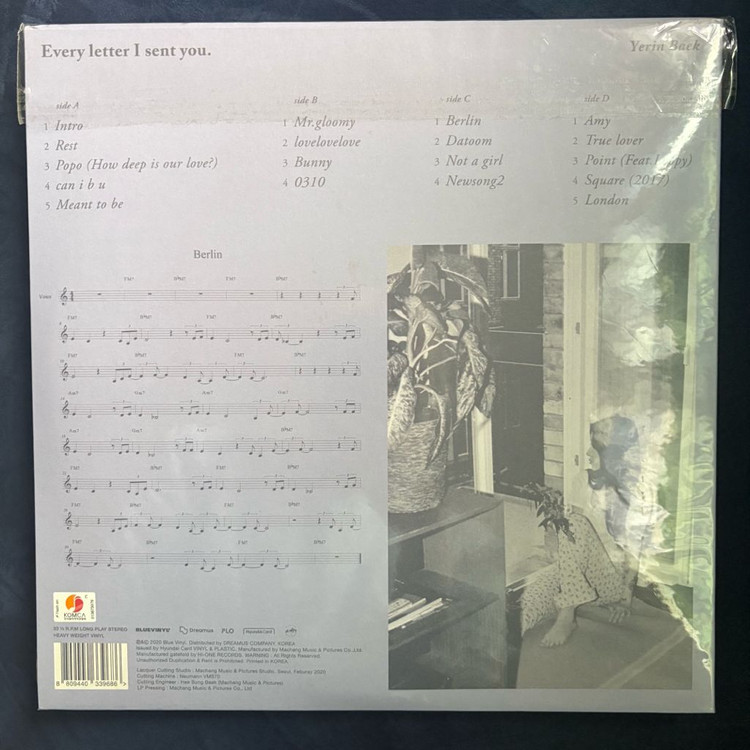 Every letter I sent you 백예린 LP 이미지