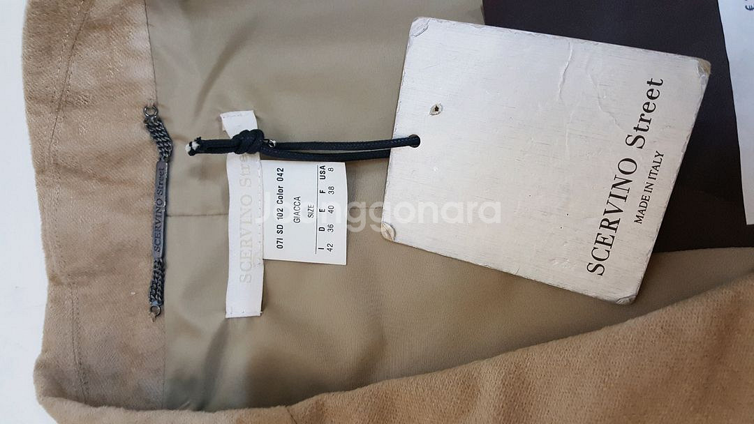 체르비노스트리트 베지색 인조가죽 여성 더블 자켓--8