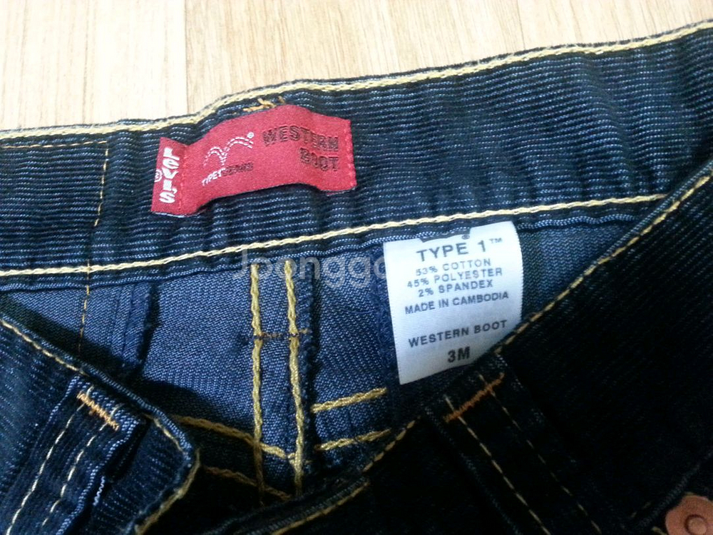 LEVIS 리바이스 타입원 웨스턴부츠컷 코듀로이 3M(--4