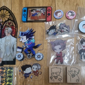 역전재판 회지 동인 굿즈 아크릴 나루호도 미츠루기 이미지