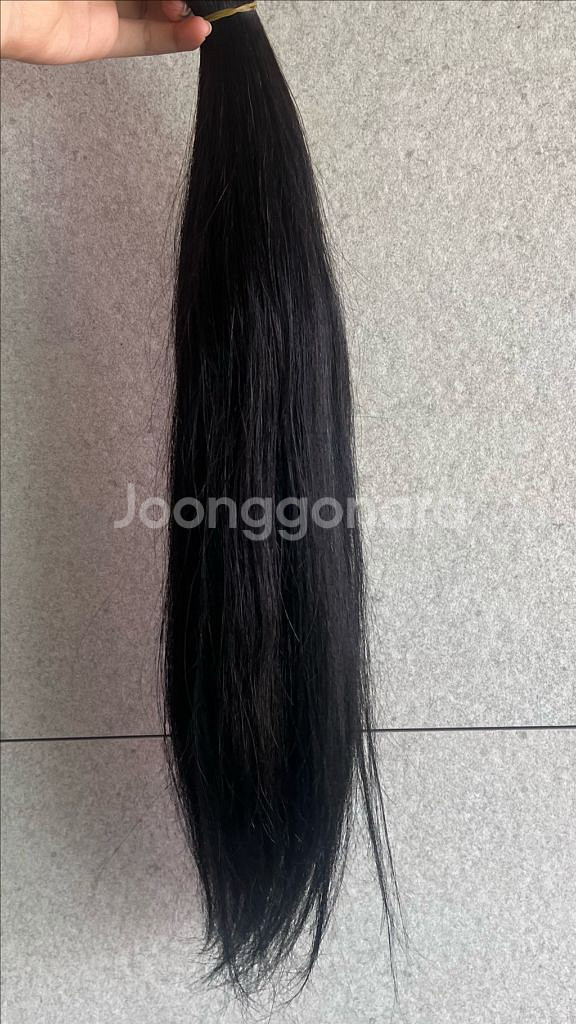 (급처) 붙임머리 천연모 자연블랙 20인치 110피스--2