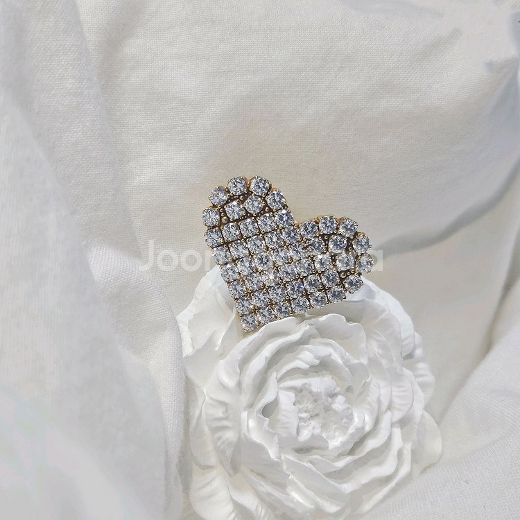 14k 옐로우골드 왕하트 반지--1