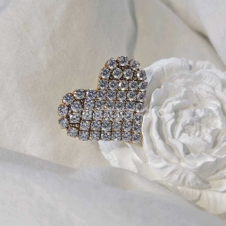 14k 옐로우골드 왕하트 반지--2