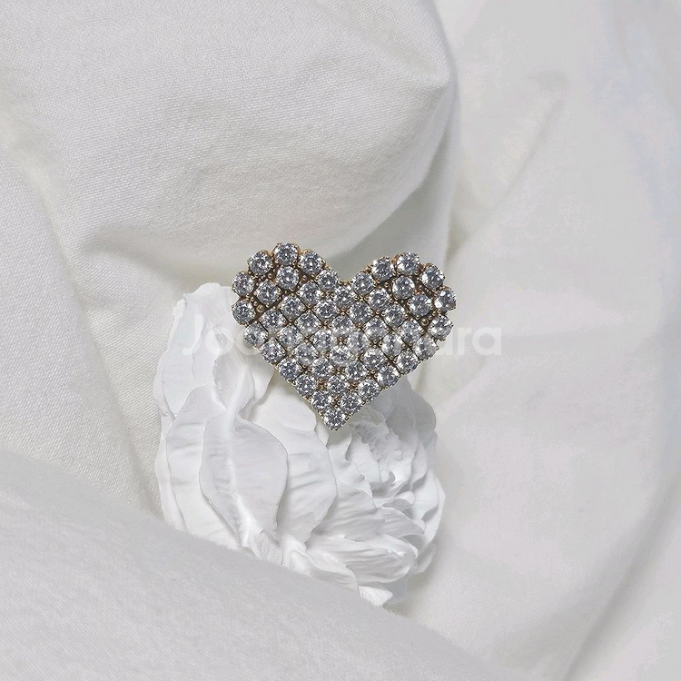 14k 옐로우골드 왕하트 반지--0