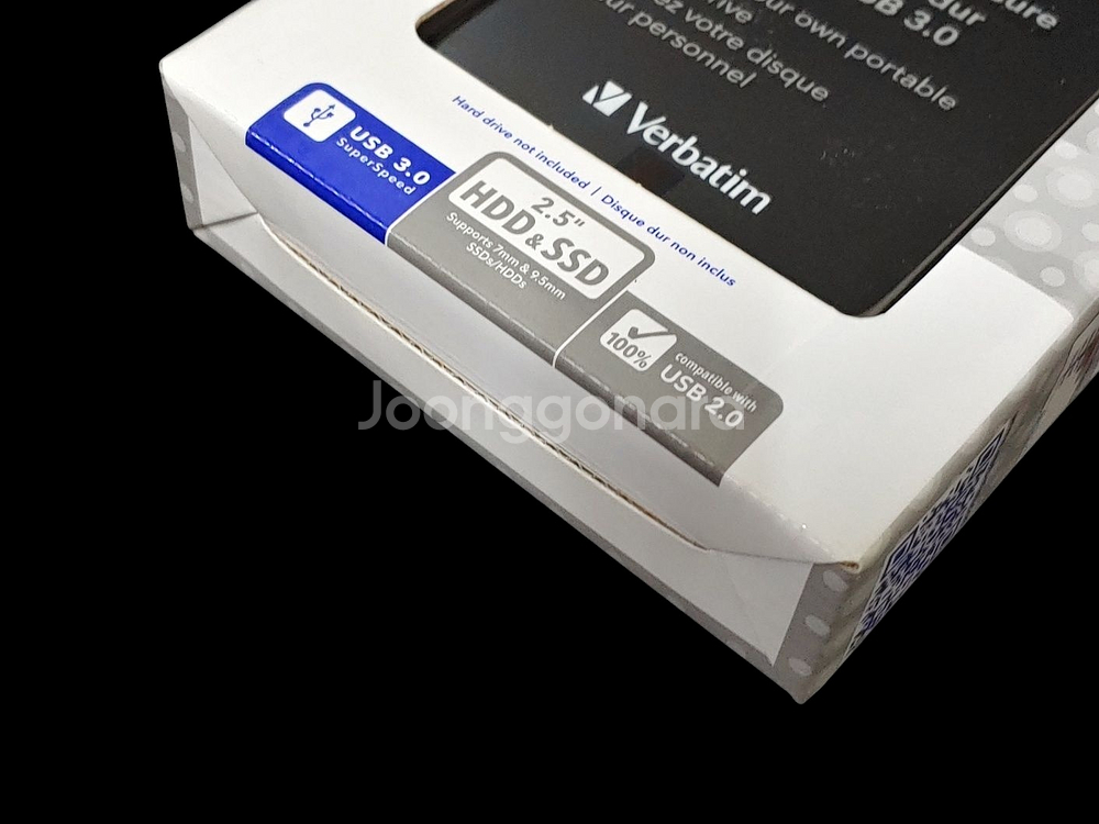 미사용 버바팀 USB 3.0 외장하드 케이스--3